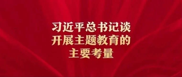 習近平總書記談開展主題教育的主要考量